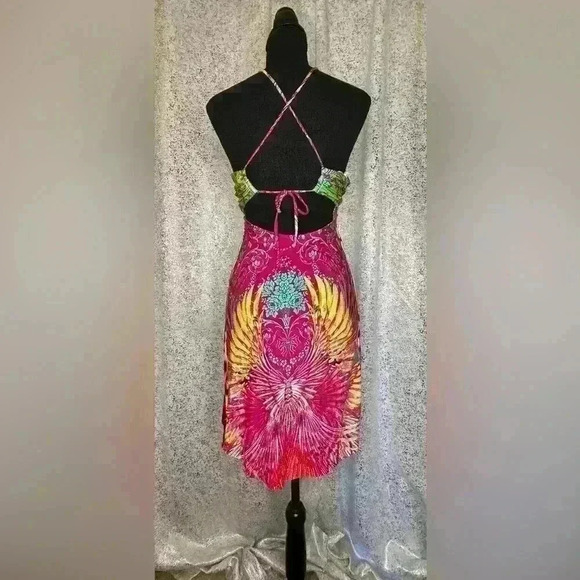 Sky Multicolor Halter Mini Dress - Picture 2 of 3